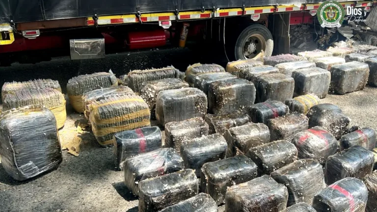 Policía encuentra más de una tonelada de marihuana en un camión que tenía la ruta Manizales – Medellín