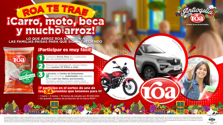 Los ganadores: Arroz Roa entregó los primeros premios del sorteo «Roa te trae carro, moto, beca y mucho arroz»