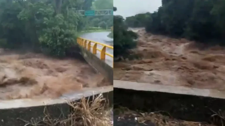 Alerta roja en Andes por creciente del río Tapartó: se restringe el paso por el sector Puente Nuevo