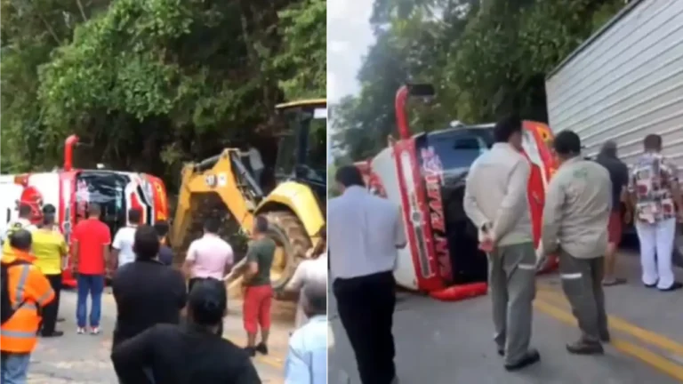 Video| Tremendo susto: así quedó un bus que se volcó en la ruta Guatapé-San Rafael