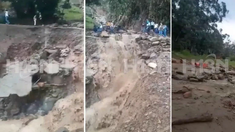 Vía se fue al abismo y ciudadanos tienen que cruzar a pie por el borde que quedó, ocurrió entre Fredonia y Venecia